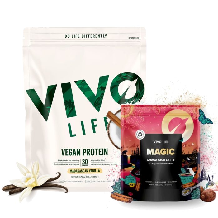 PAKET ACTIVE: Veganske beljakovine Vivo Life + Rastlinski latte napitek Magic